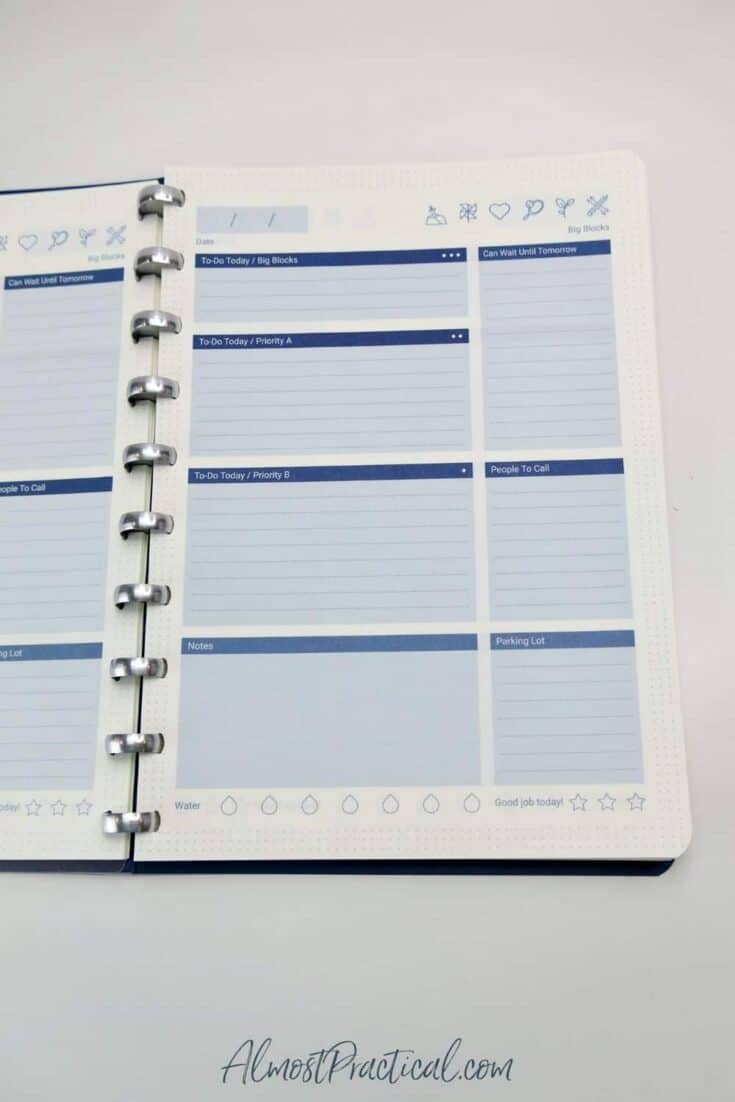 The Daily Task Manager Sheets inside The Perfect Notebook.