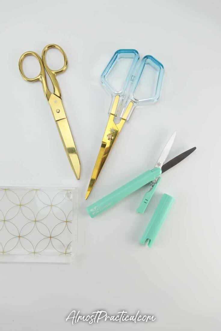 3 sets of pretty scissors