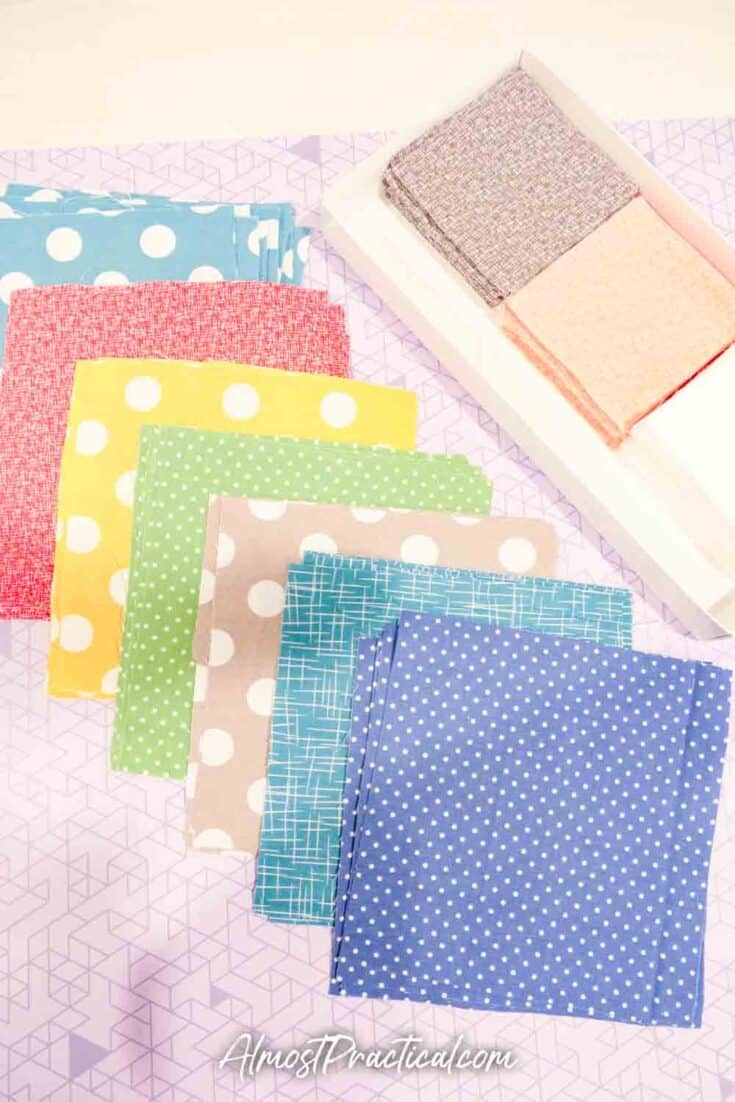 fabric squares for making a quilt