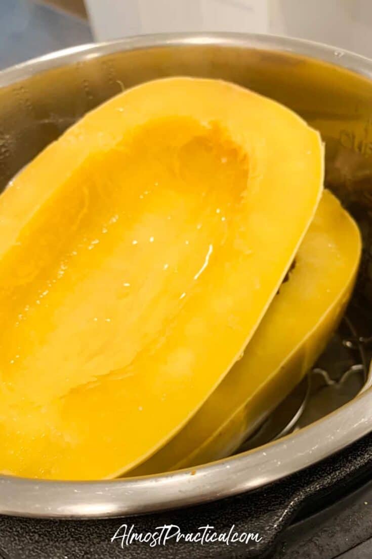 cooked spaghetti squash in Instant Pot