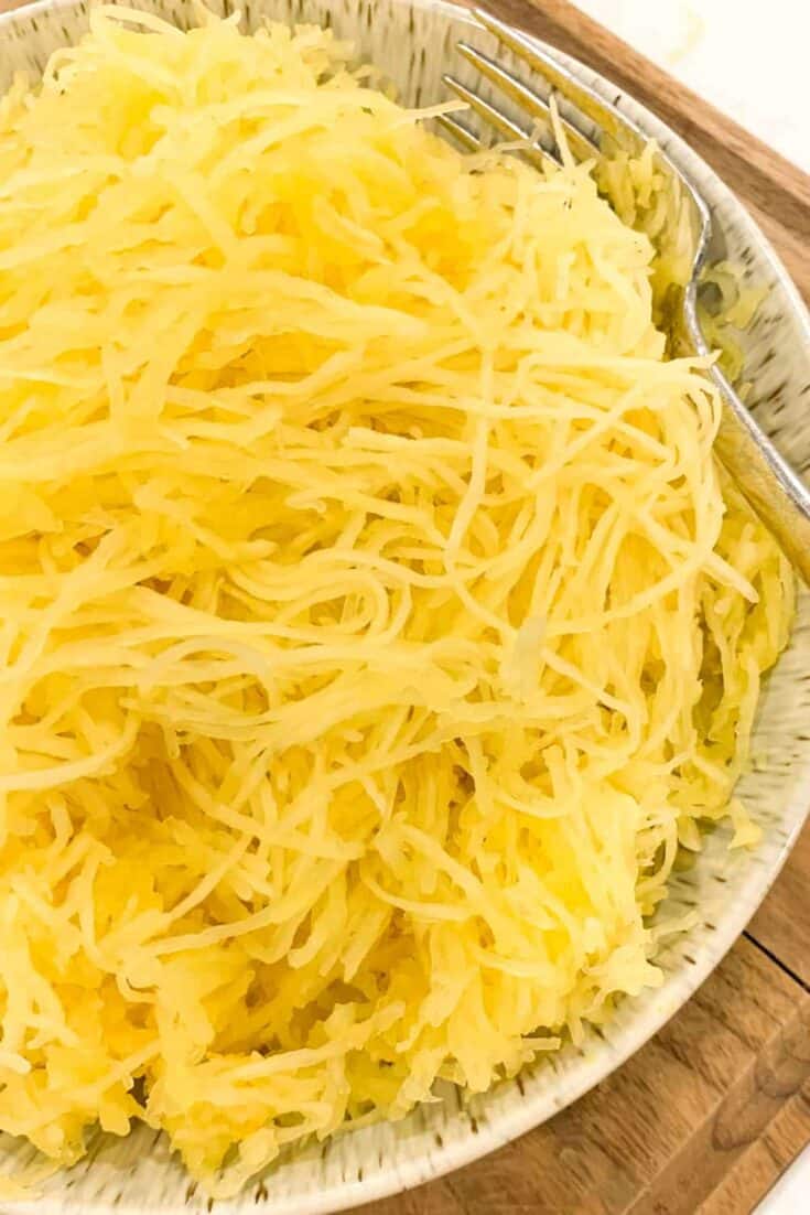 spaghetti squash in a serving bowl