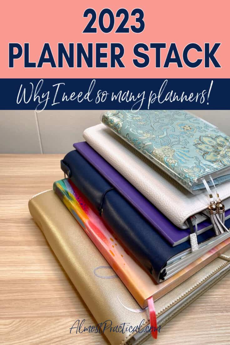 stack of planners