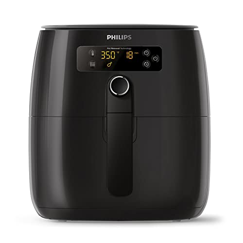 Philips Premium Digital Airfryer with Fat Removal Technology with Bonus 150+ Recipe Cookbook, 3 qt, Black HD9741/99