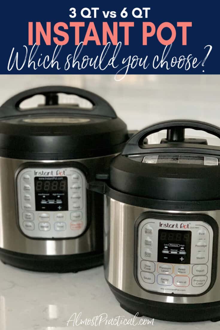 6 quart and 3 quart Instant Pots side by side