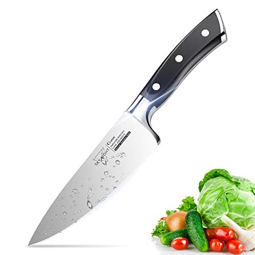 Chef Knife, 6 inch Pro Kitchen Knife Ultra Sharp Chef's Knife German High Carbon Stainless Steel Chef Cooking Knives with Ergonomic Handle