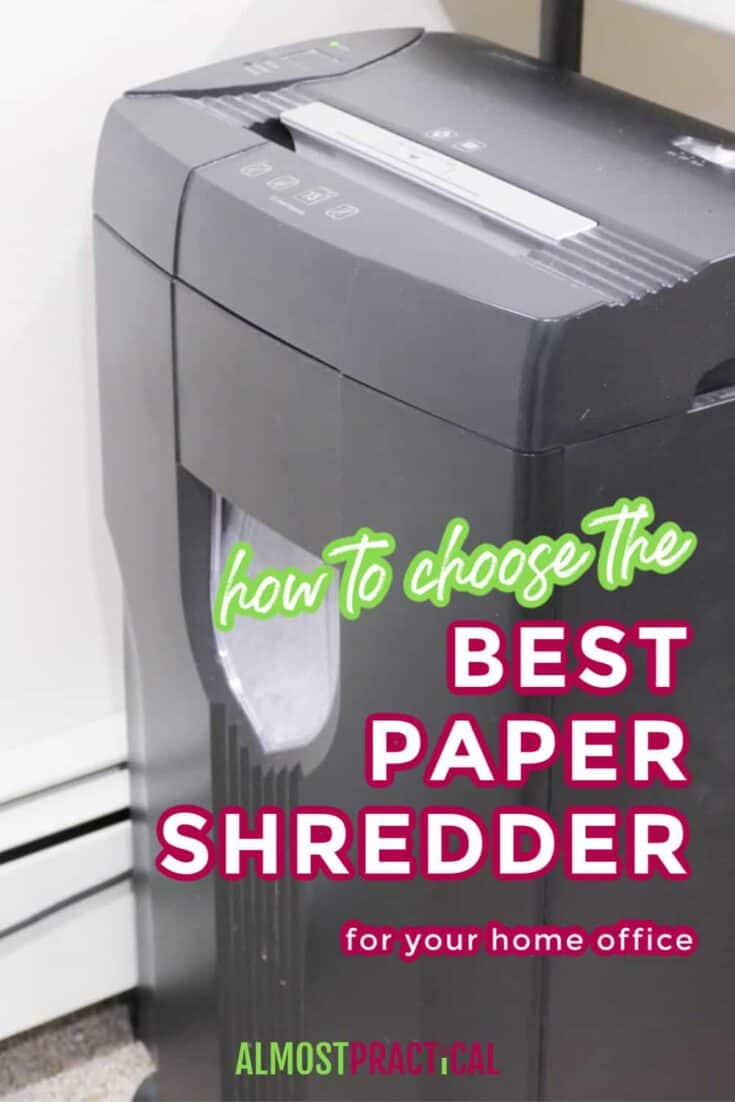 paper shredder next to a table