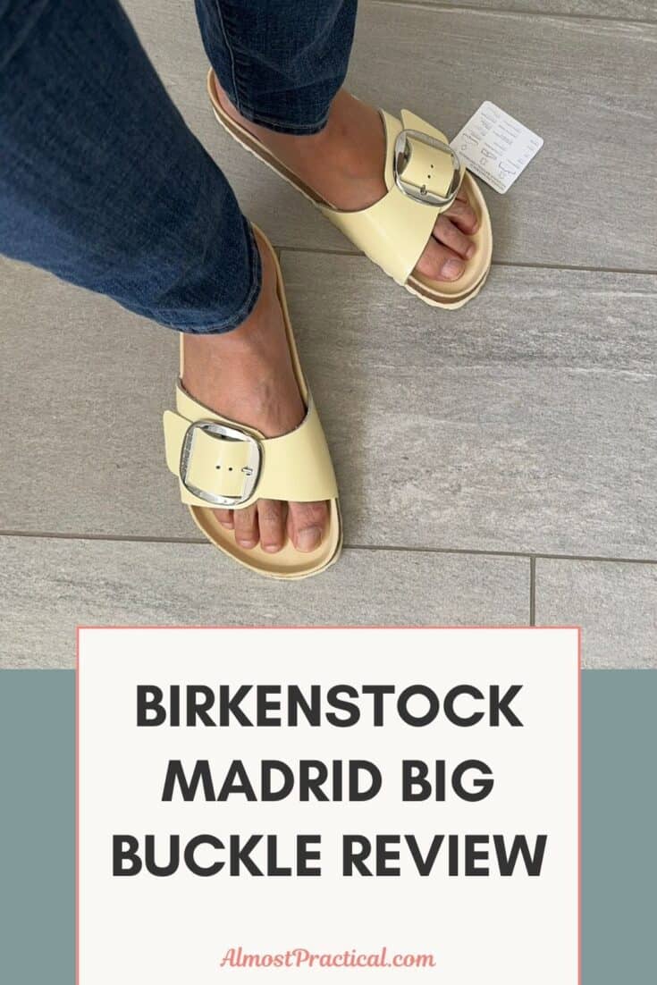 person wearing yellow birkenstock madrid style sandals