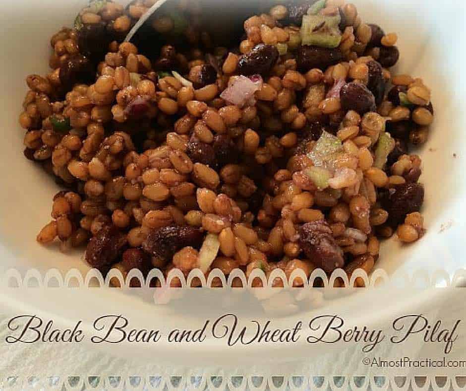 Black bean and wheat berry pilaf