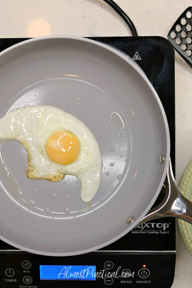 fried egg in skillet