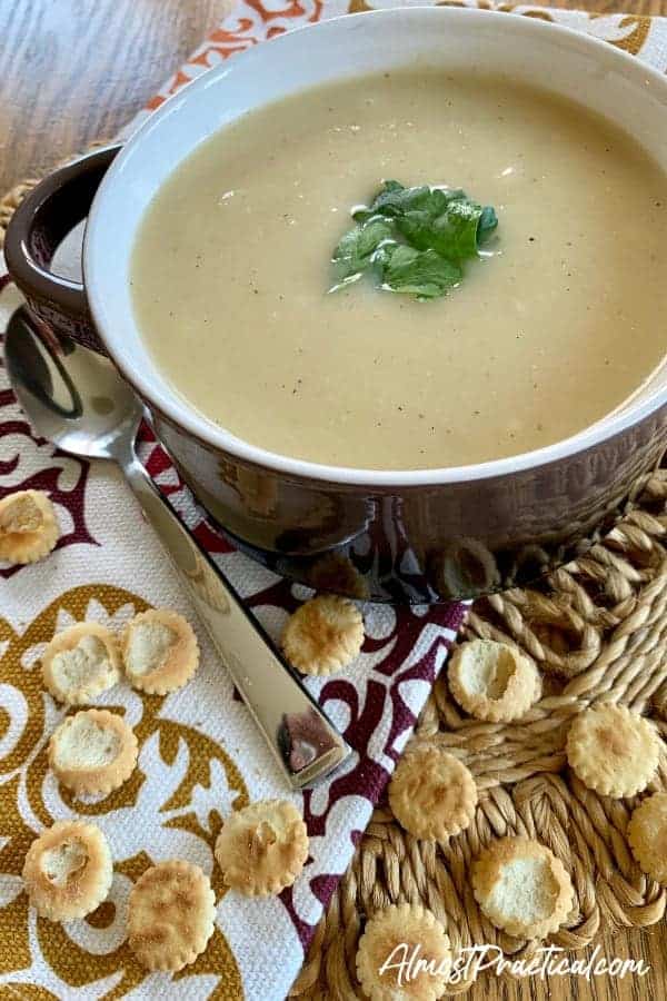 Homemade cauliflower potato soup