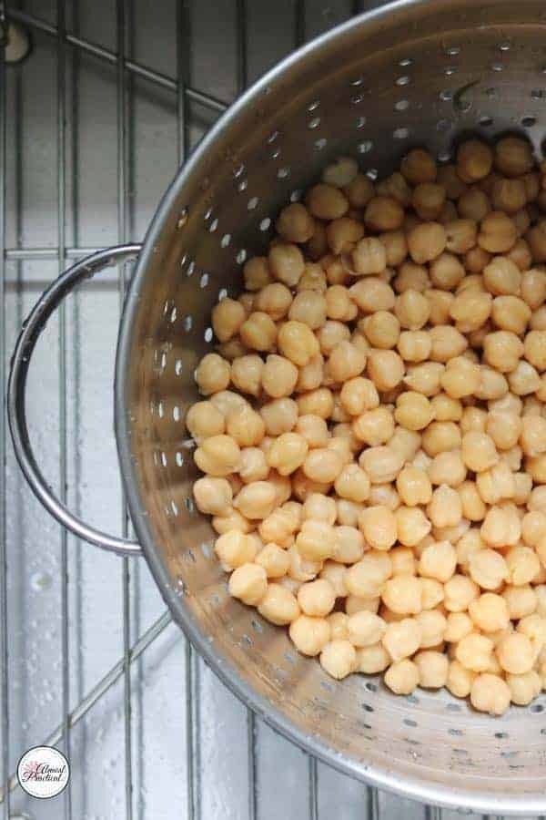 chick peas in colander