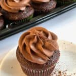 chocolate cupcake with chocolate buttercream frosting