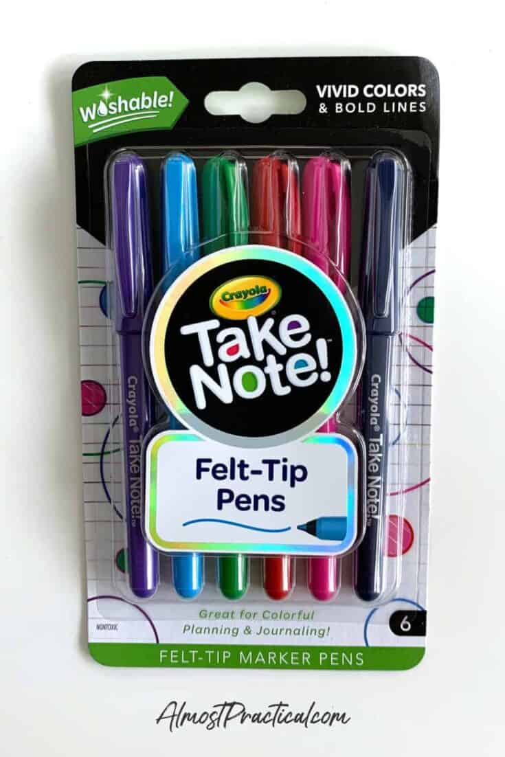 photo of Crayola Take Note! Felt Tip Pens in Package