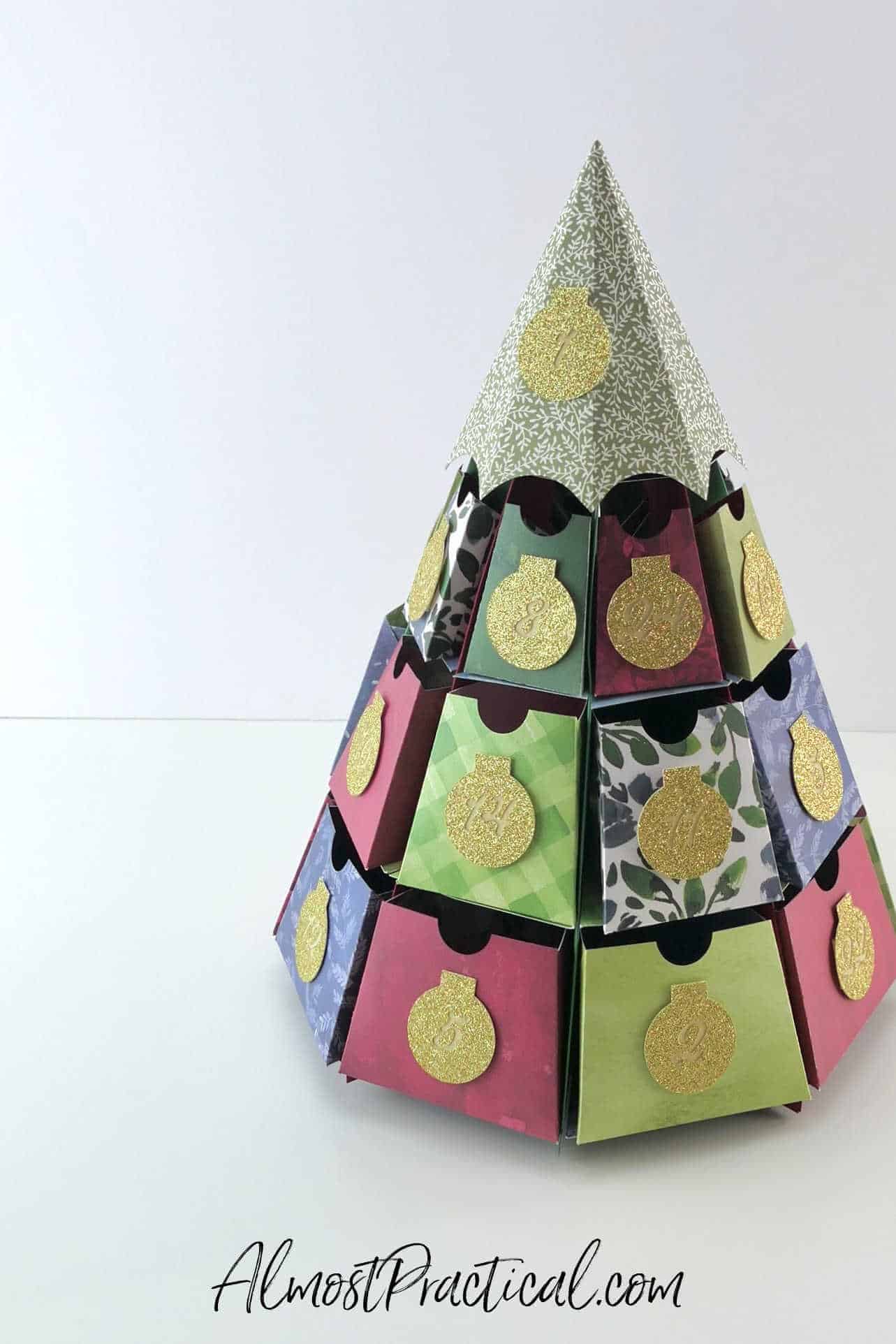 DIY Advent calendar in a Christmas tree shape