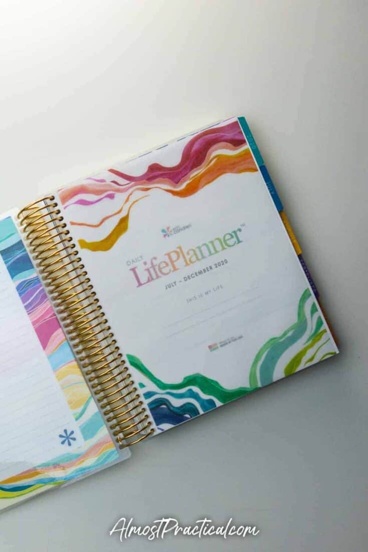 Intro pages in the Erin Condren Daily Coiled LifePlanner Layers Design 2020-2021