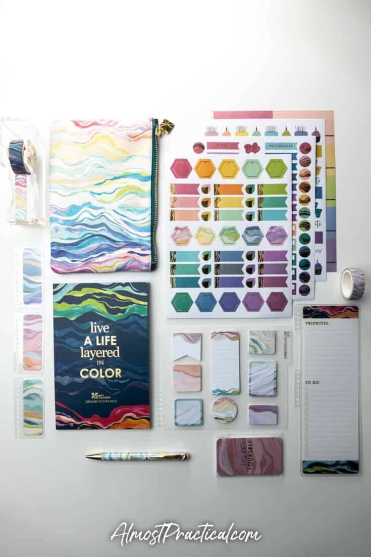 Coordinating planner accessories in the new Erin Condren Layers design.