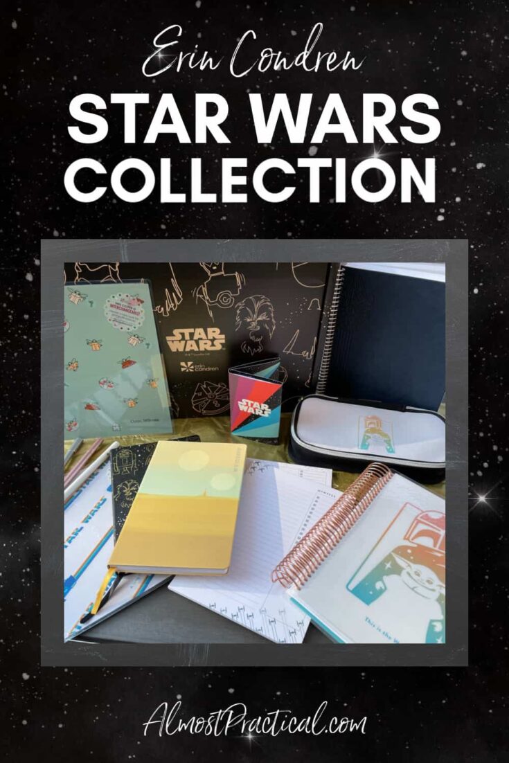 A collection of Erin Condren planners and accessories in the Star Wars theme.