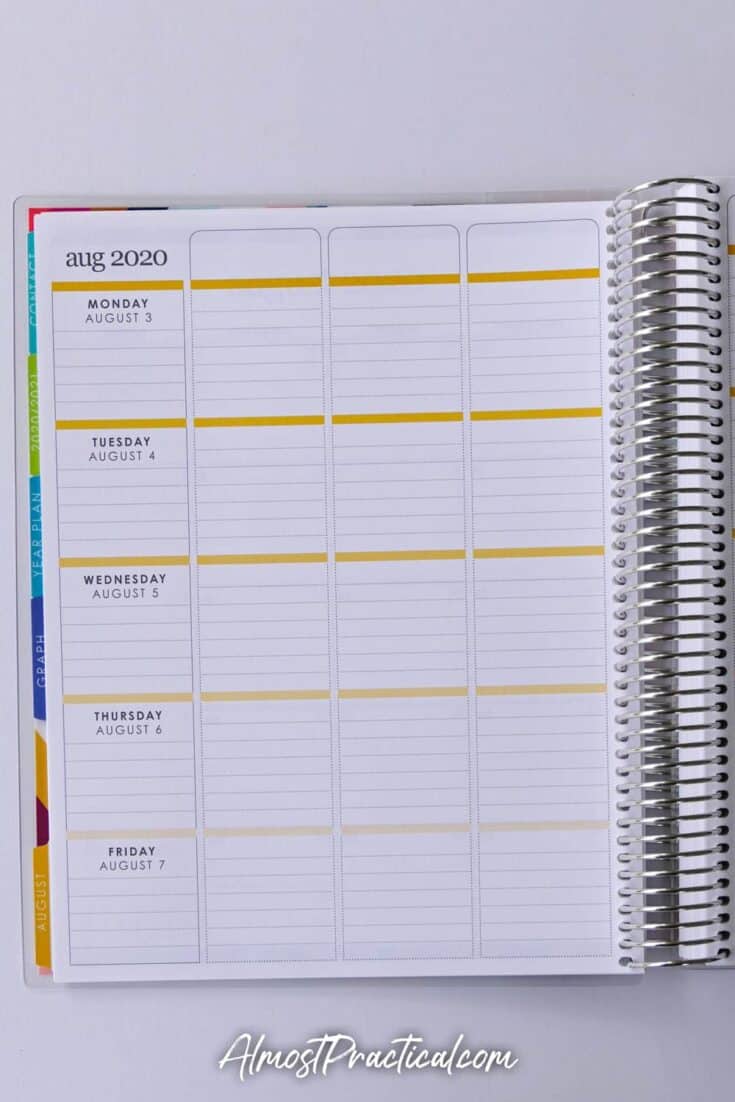 Weekly Lesson Plans in Erin Condren coiled teacher planner