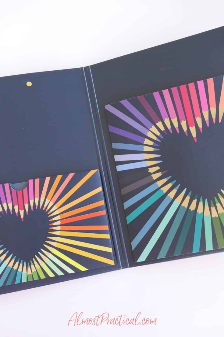 Inside of Erin Condren Clipfolio for teachers.