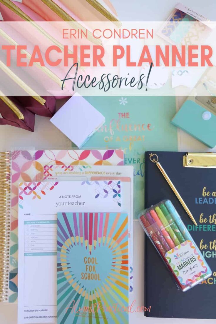 Collection of erin Condren teacher planner accessories