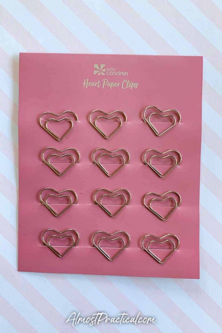 Erin Condren heart shaped paper clips