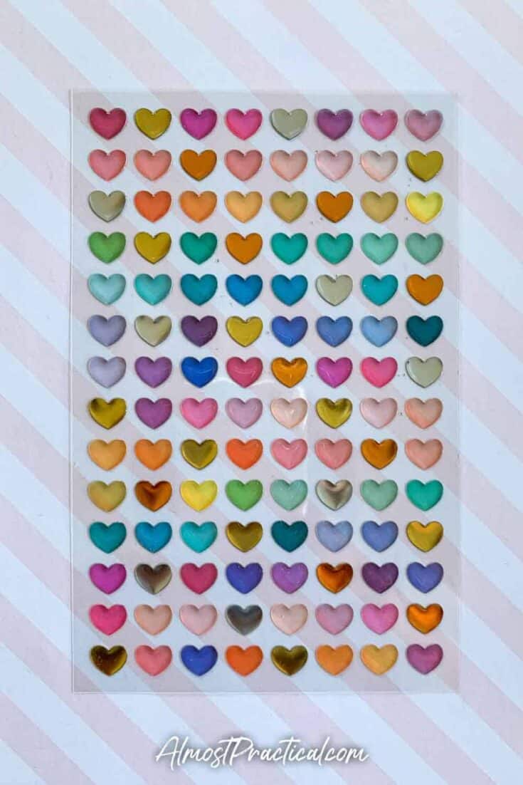 Erin Condren high gloss heart planner stickers