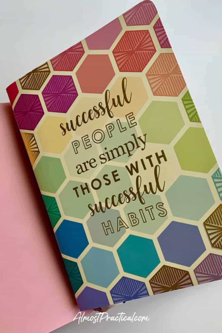 Cover of the Erin Condren Checklist Journal inside the Petite Planner Mauve Folio