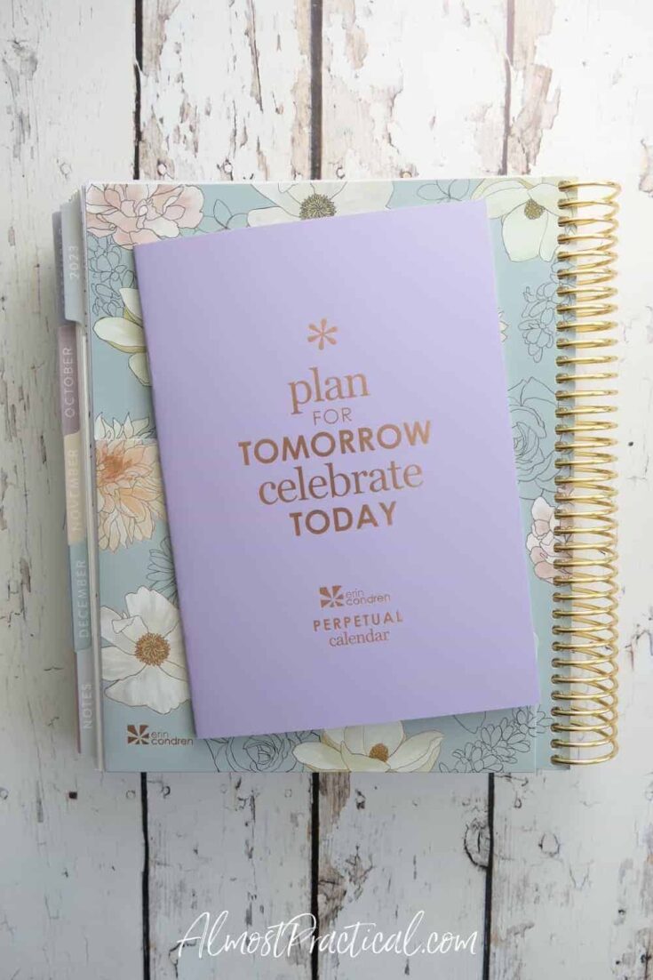 erin condren flora lifeplanner with the perpetual calendar