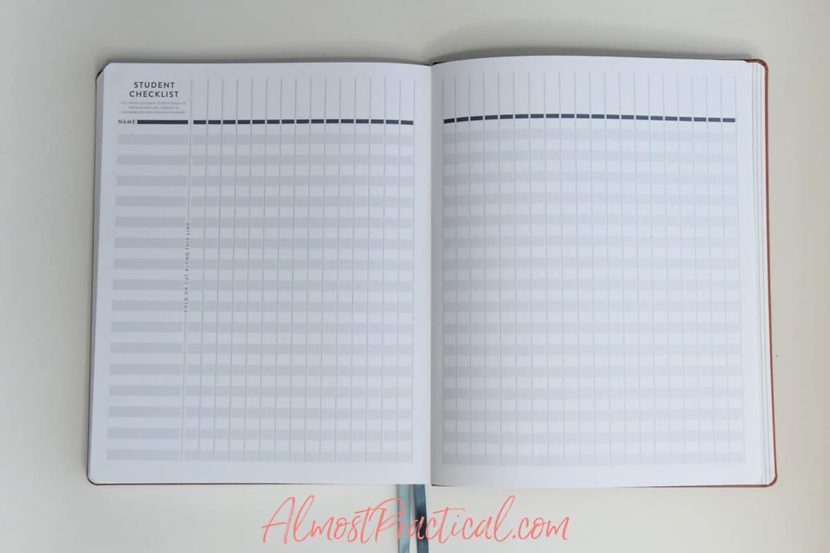 checklist pages in the Erin Condren Teacher Lesson Planner Focused design