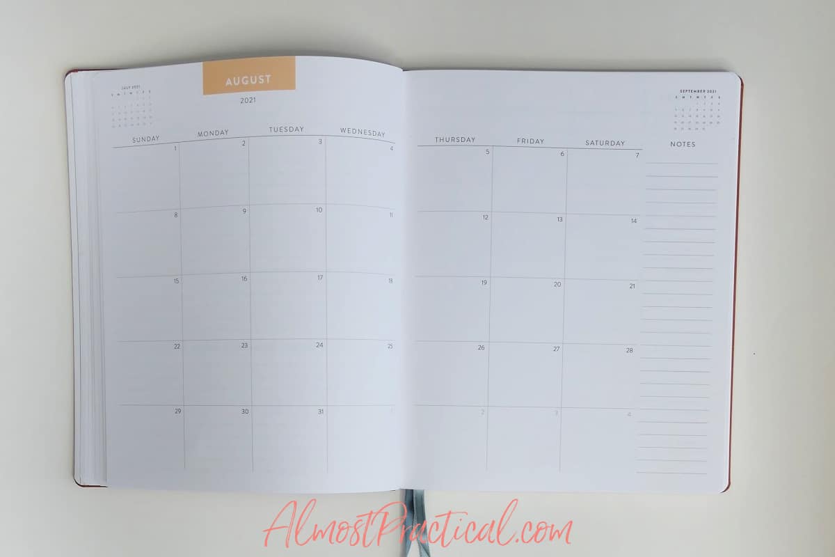 monthly pages in the Erin Condren Teacher Lesson Planner Focused design