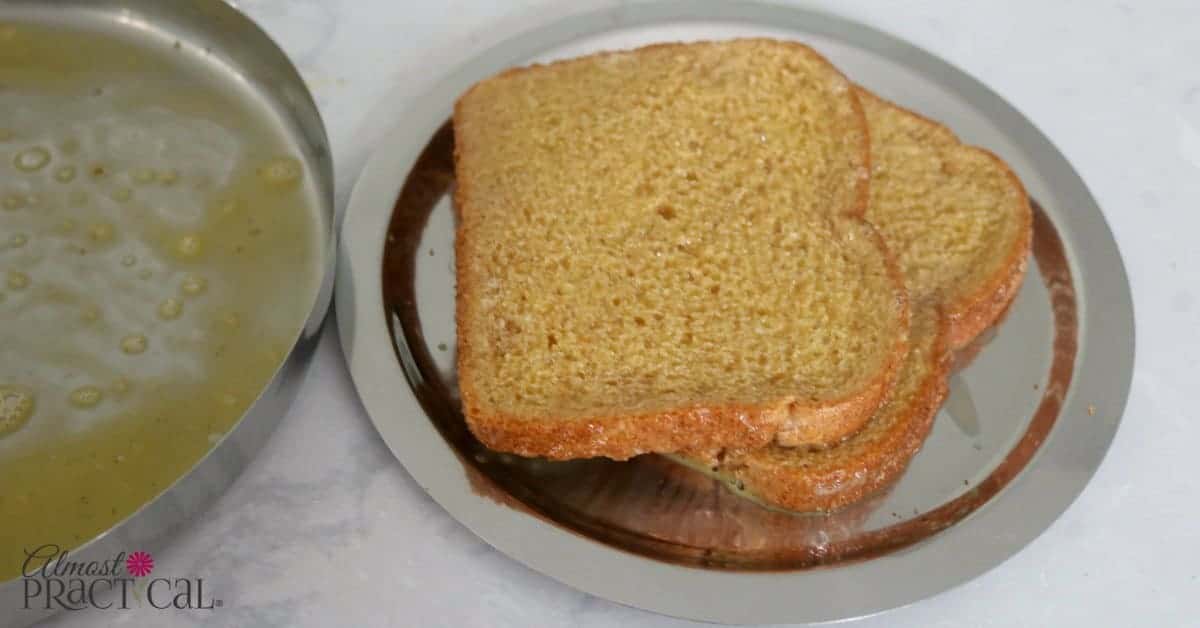 Soaked bread for french toast.