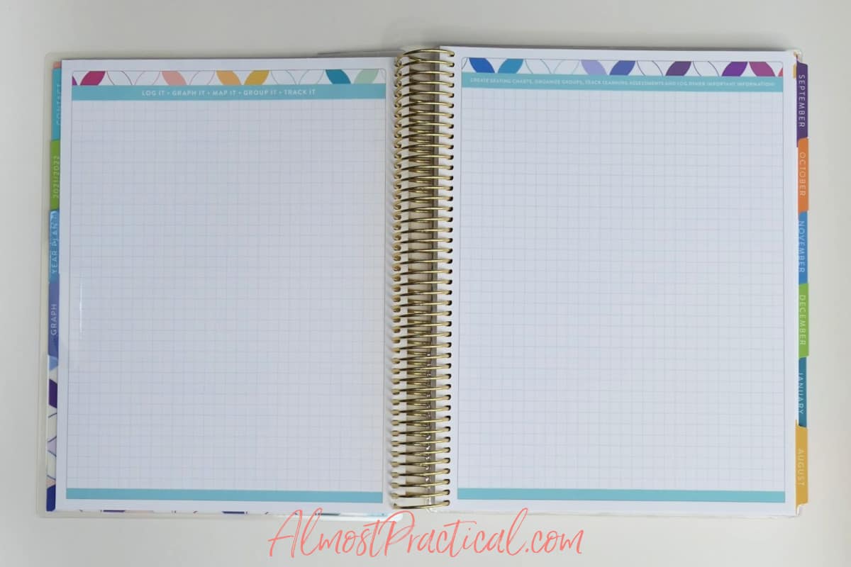 graph pages in the Erin Condren Teacher Lesson Planner