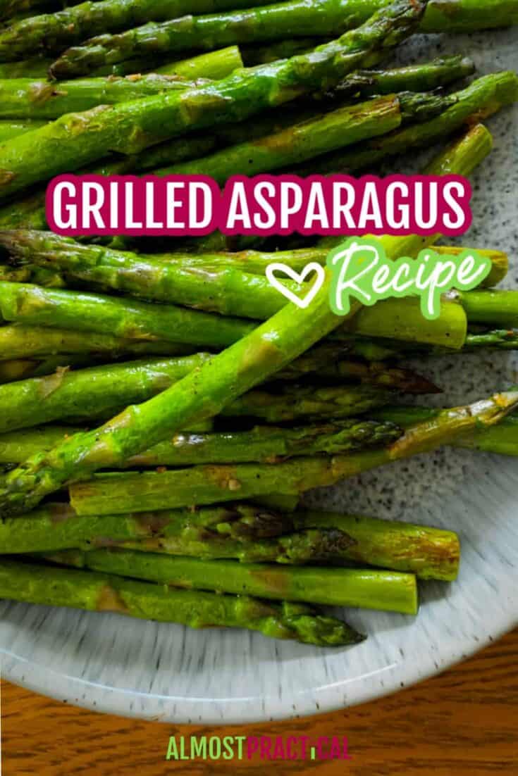 Grilled asparagus on a platter.