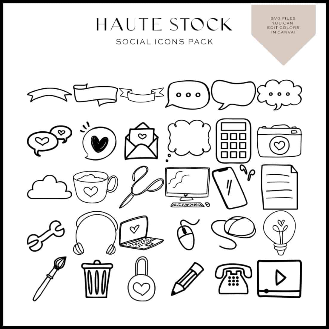 haute stock icon set