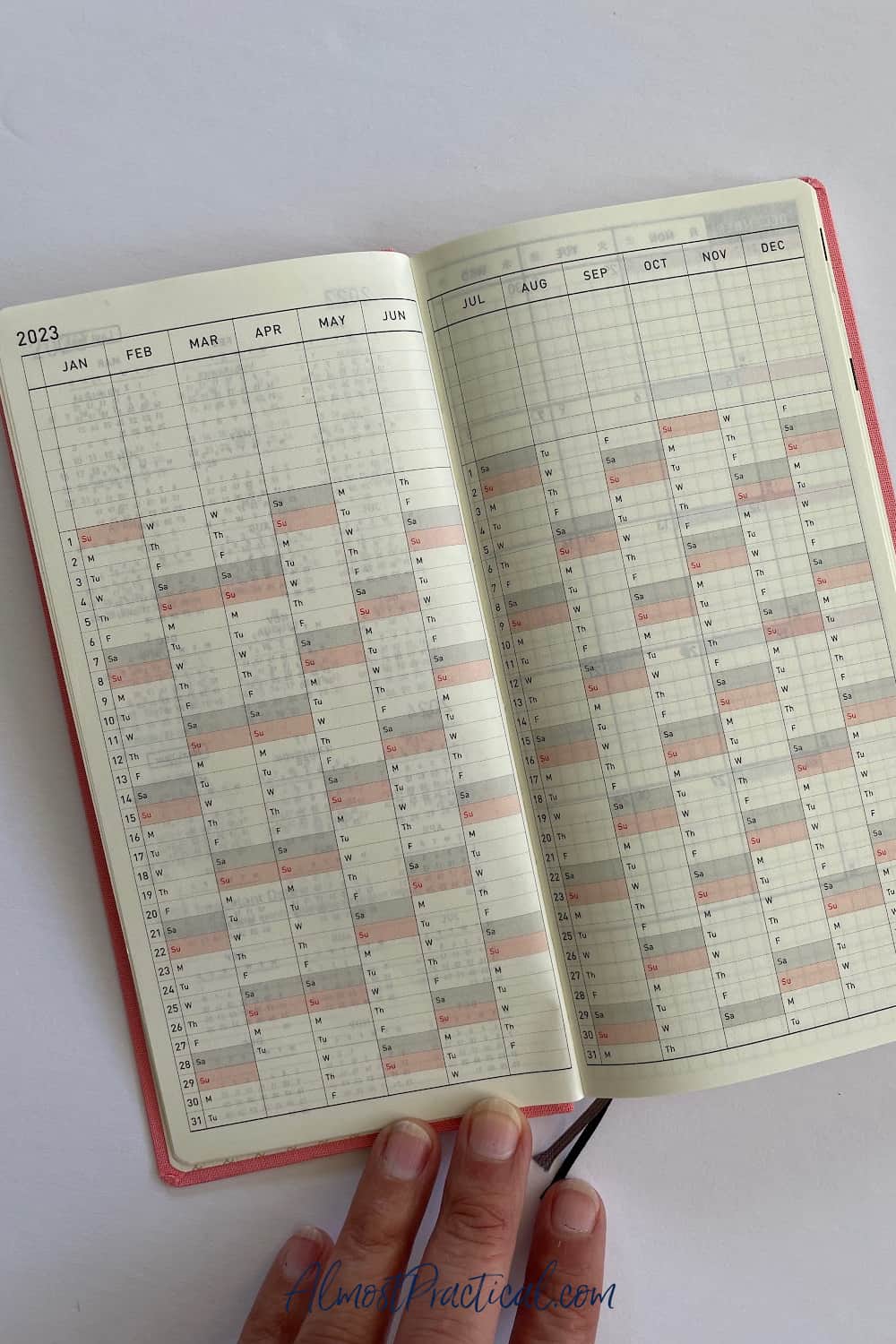 Hobonichi Weeks year at a glance spread