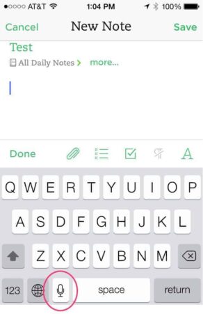 Dictate a note into Evernote.