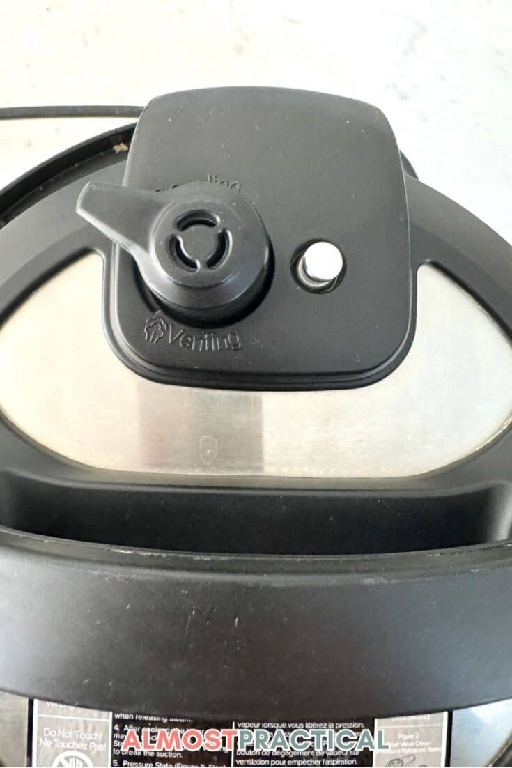 Instant pot release valve set to closed.