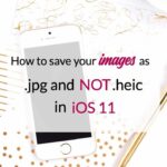 This is how to save your images as jpg files and not heic files in Apple iOS11.