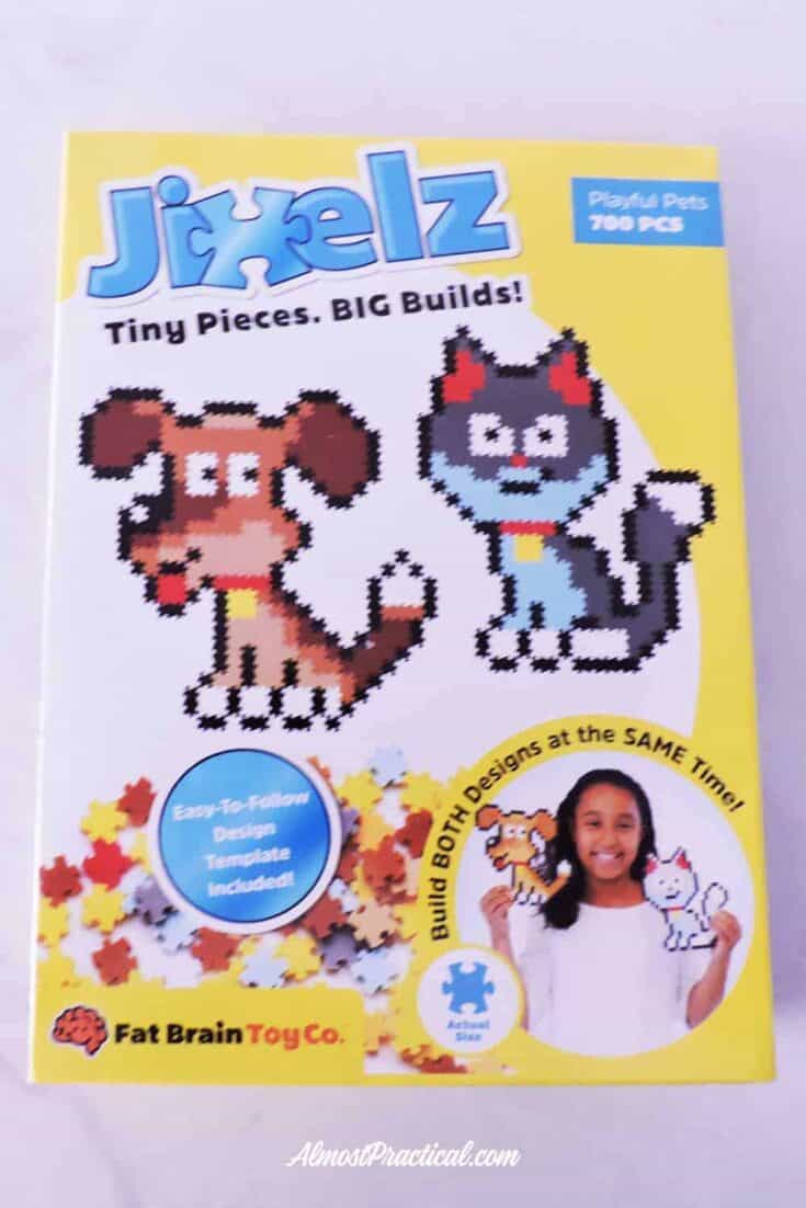 photo of the package of Jixelz with dog and cat design