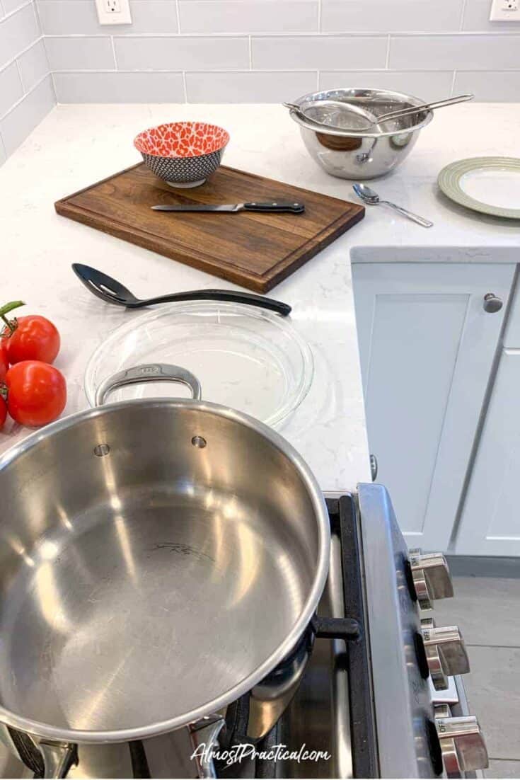 a photo of the tools that I use to peel and seed tomatoes