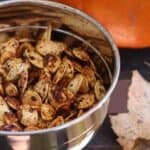 This roasted pumpkin seeds recipe adds a little flair to a plain Halloween staple. Spices and lemon juice add a little kick to an ordinary Fall snack. Spice up your Thanksgiving table by putting these out as an appetizer.