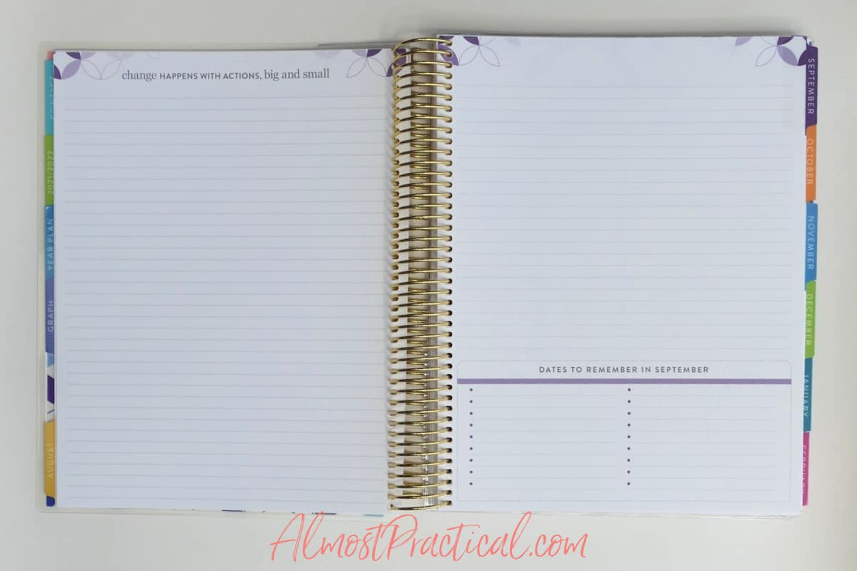 dates to remember pages in the Erin Condren Teacher Lesson Planner