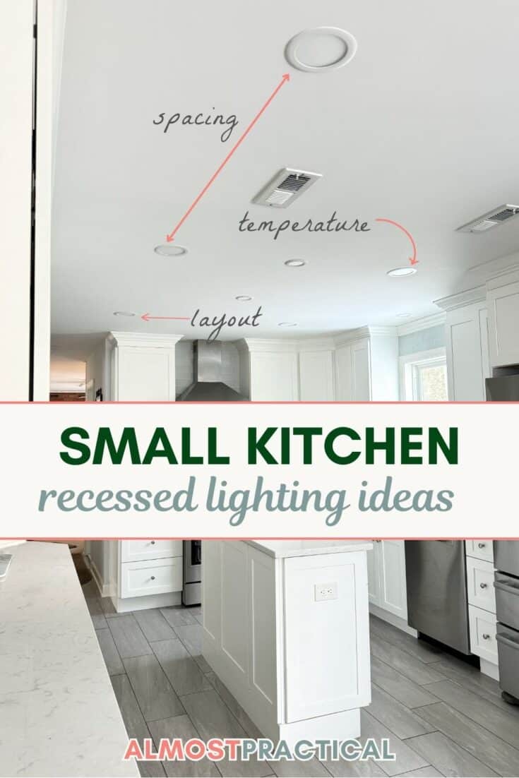 picture of kitchen with recessed lighting and diagram of issues