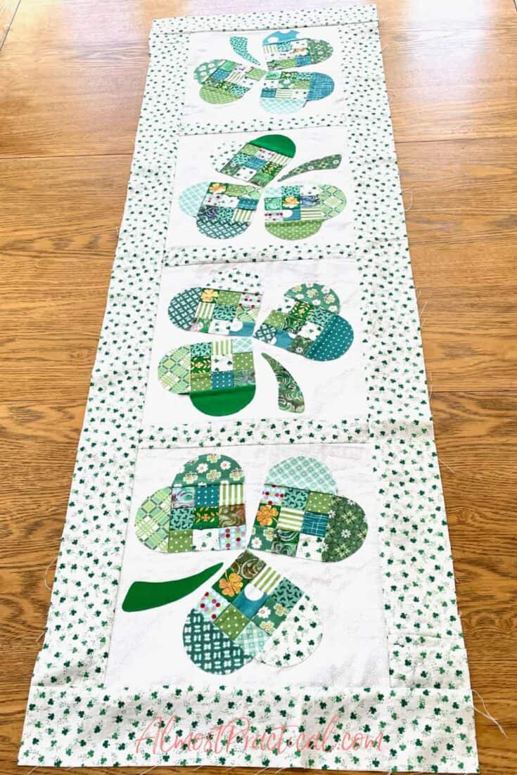 st patricks day table runner quilt top