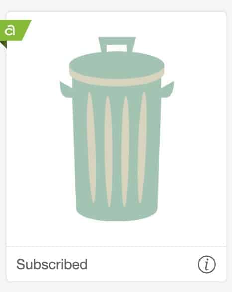 Trash can image from Cricut Access.