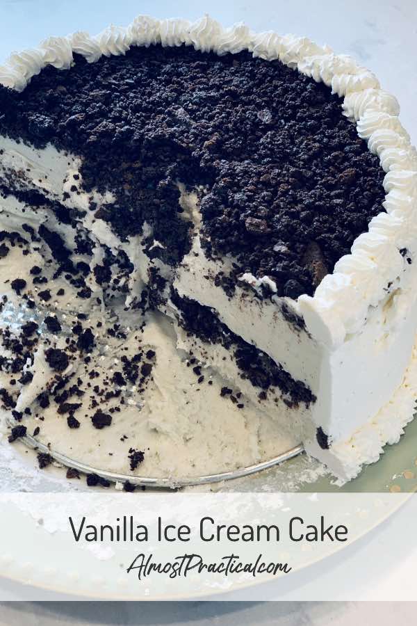 vanilla ice cream cake half