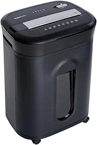 Amazon Basics 15-Sheet Cross-Cut Paper, CD, and Credit Card Office Shredder