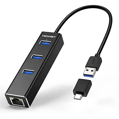 TECKNET USB to Ethernet Adapter, USB C to Ethernet