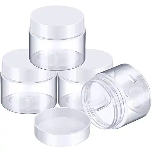 Clear Wide-Mouth Plastic Jars with Lids for Travel